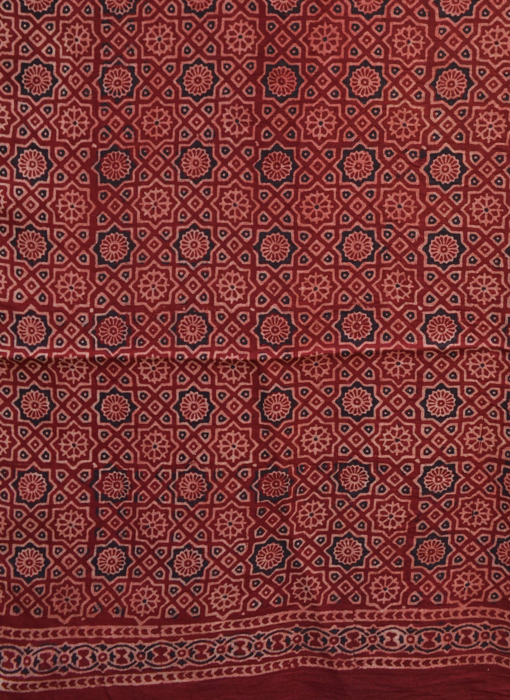 Ajrak Moroccan Red Kurta Fabric – Organic Dye Hand Block Printed Lawn