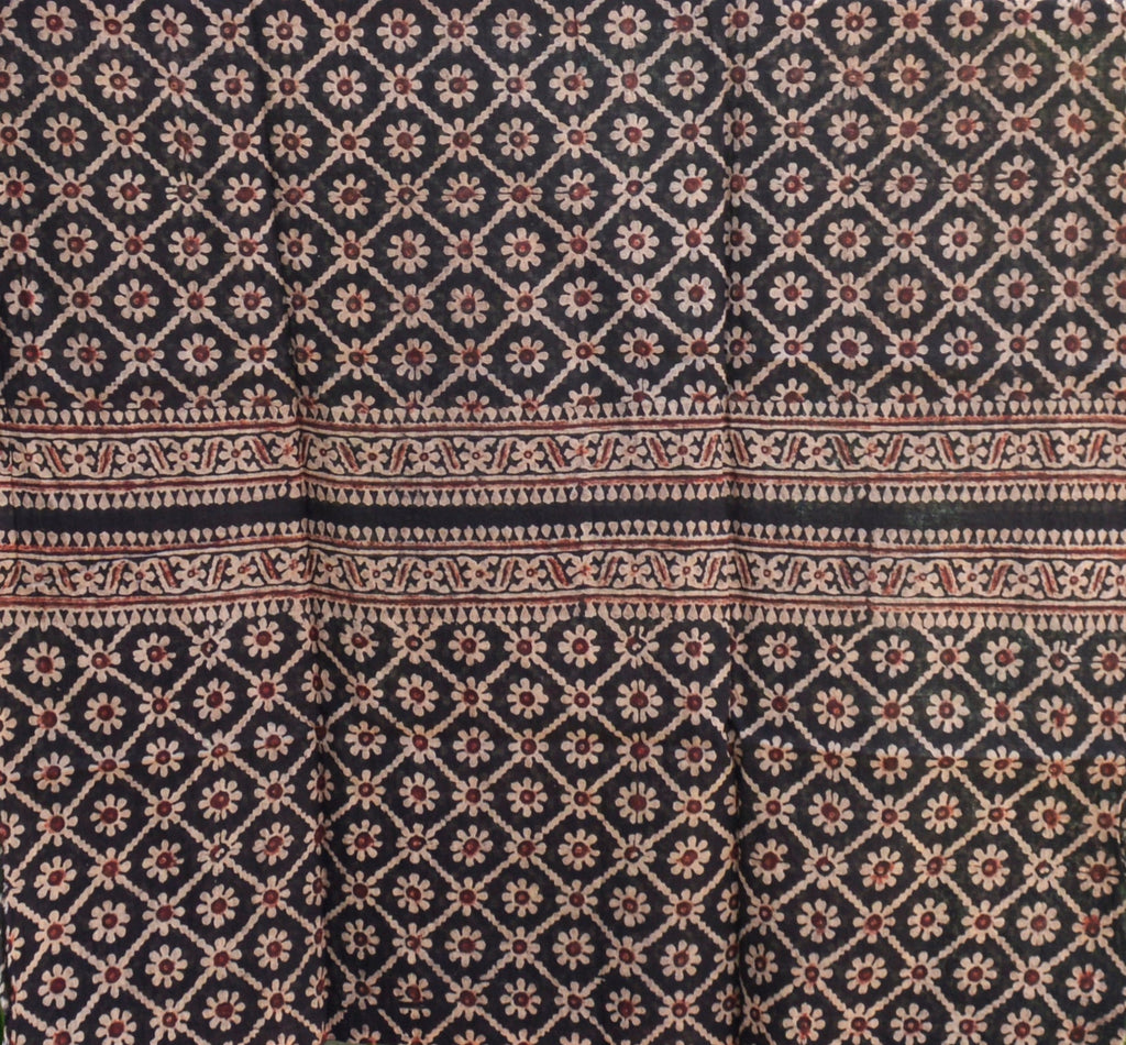 Hand Block Printed Ajrak Multi Blocks Kurta Fabric – Unstitched Lawn