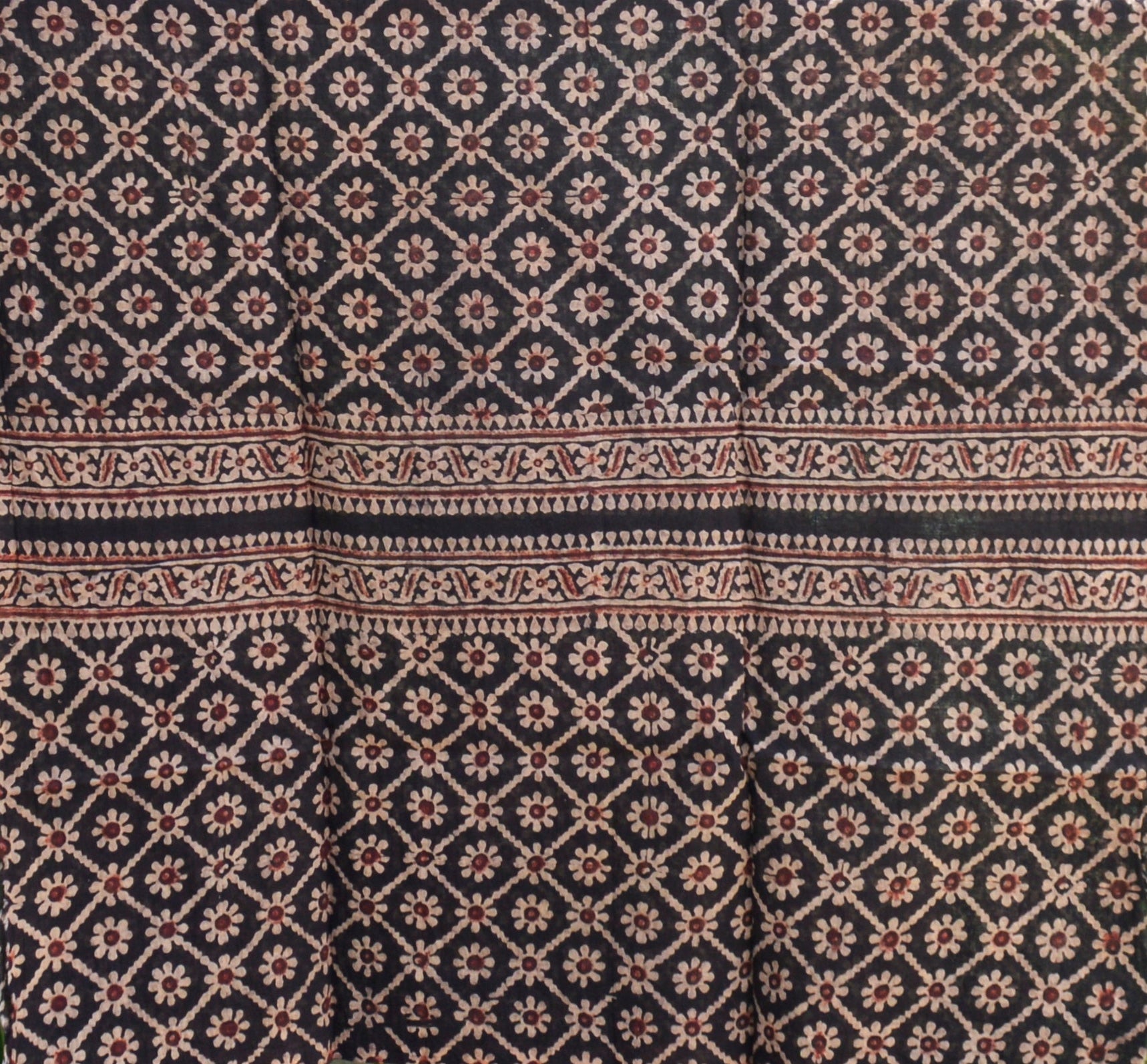 Hand Block Printed Ajrak Multi Blocks Kurta Fabric – Unstitched Lawn