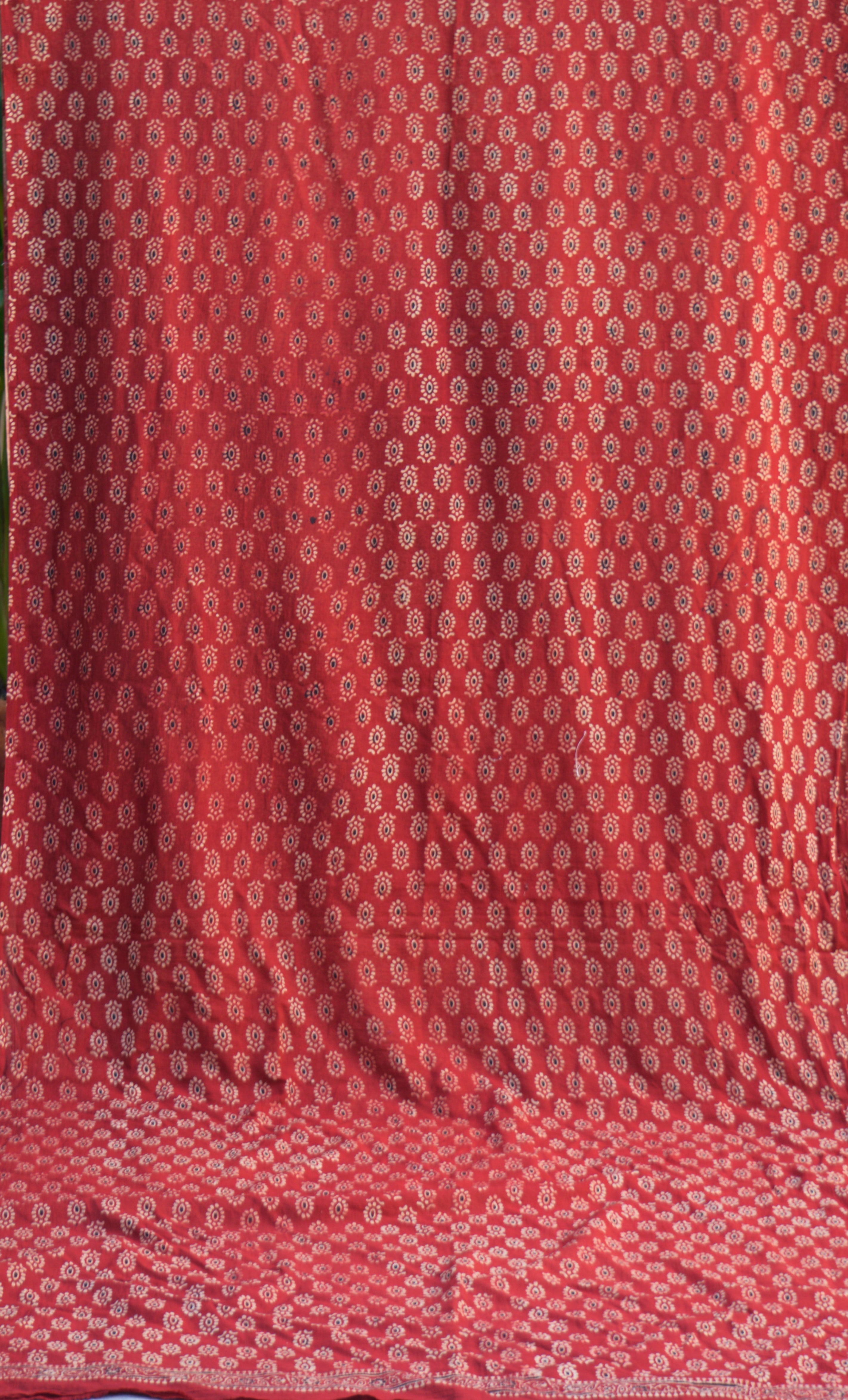 Ajrak Red Fabric for Shirt & Trouser – Hand Block Printed Lawn | Ajrak Design Dress Fabric