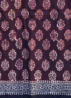 Ajrak Floral Kurti Fabric – Maroon Hand Block Printed Cotton (2.5m) | Ajrak Design Dress