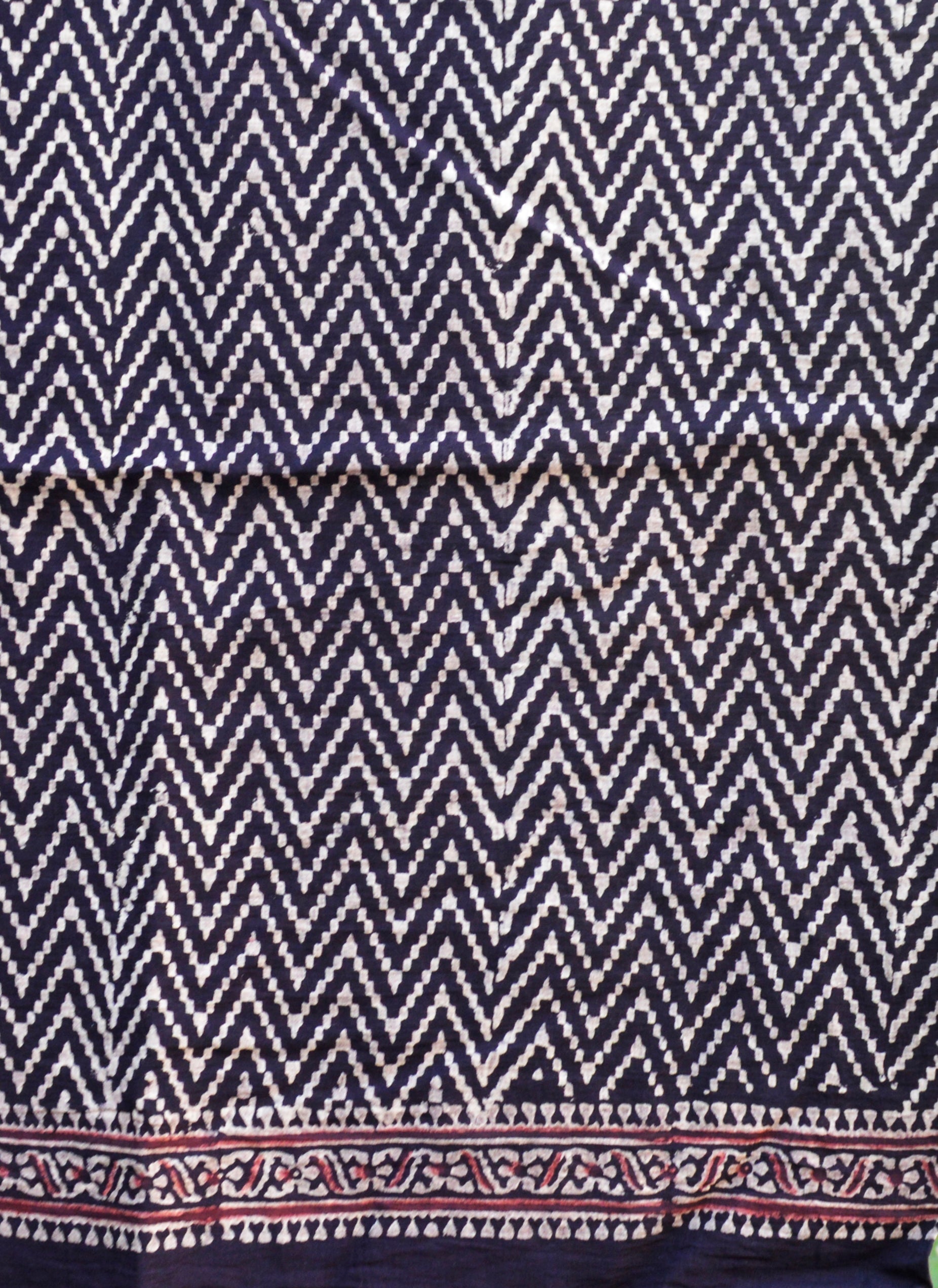 Ajrak Zigzag Unstitched Shirt/Kurta – Premium Lawn Fabric