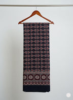 Premium Hand Block Printed Ajrak King Priest Indigo & Maroon – Single Paat | Organic Dyed Cotton Ajrak for Men