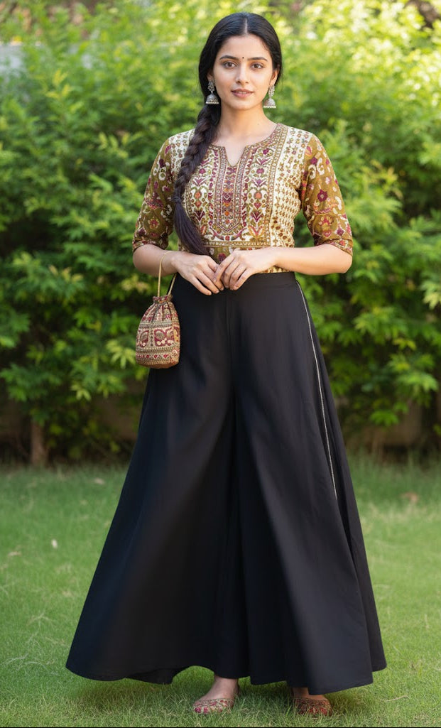 Plain Black Trouser Fabric – Lawn (2.5m × 38") | Ajrak Design Dress Accessory