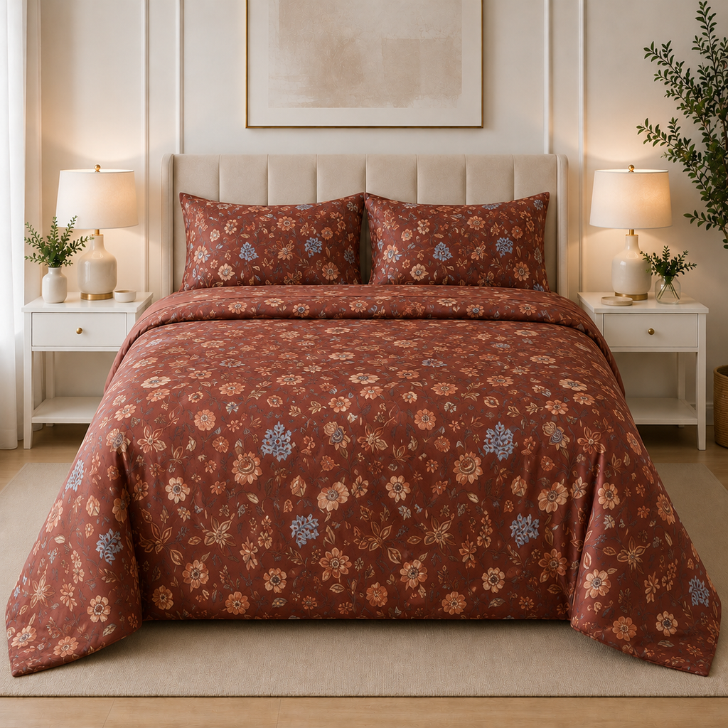 Premium Floral Printed Bedsheet