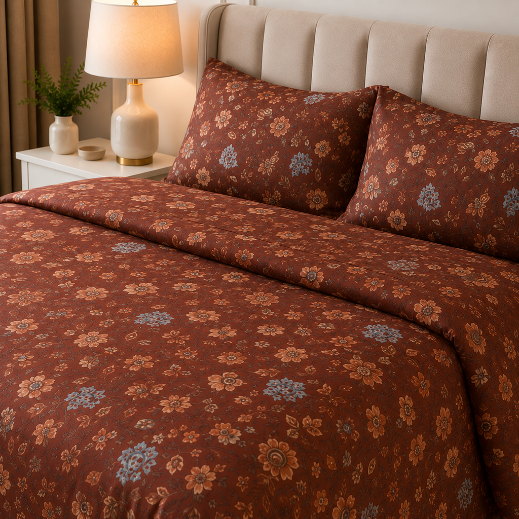 Premium Floral Printed Bedsheet