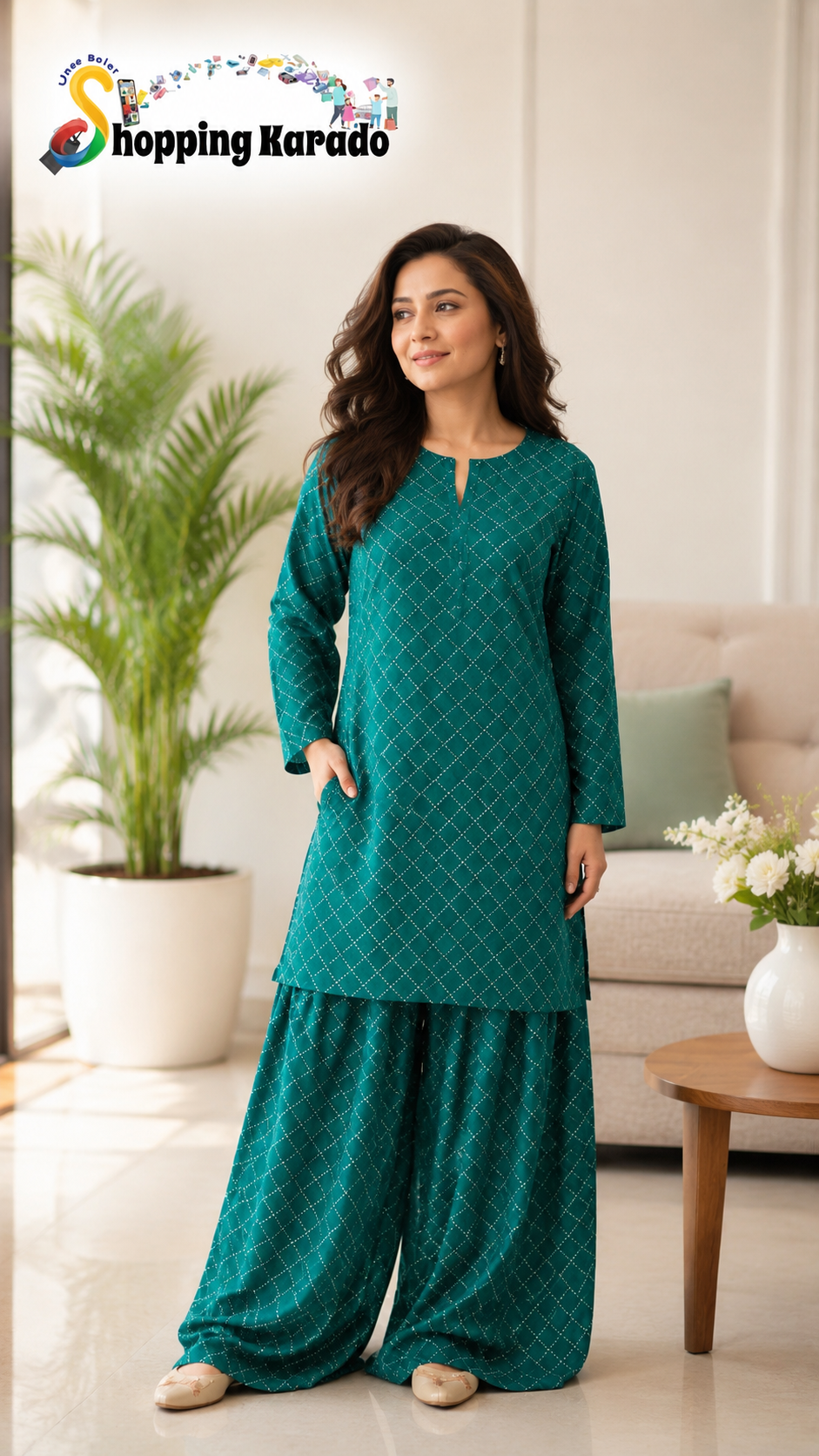 2PC WITH FARSHI SHALWAR PURE LAWN STUFF&nbsp;