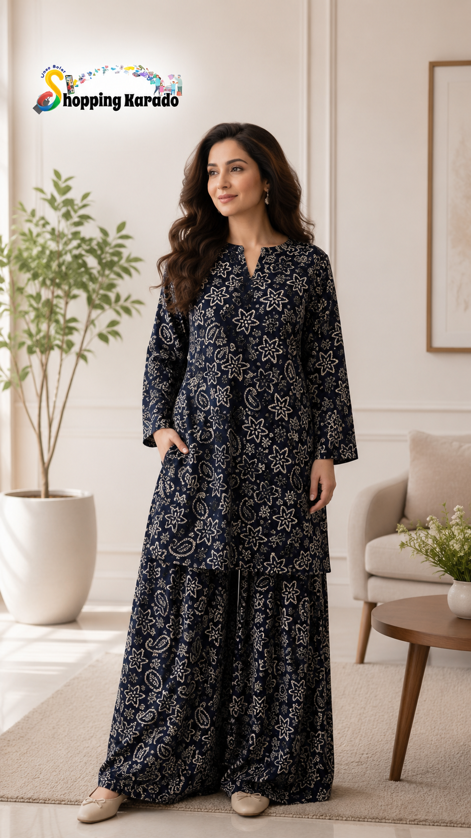 2PC WITH FARSHI SHALWAR PURE LAWN STUFF&nbsp;