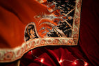 Vashah Durreh Shawl - Hand Embroidered Raw Silk Shawl - Shopping Karado