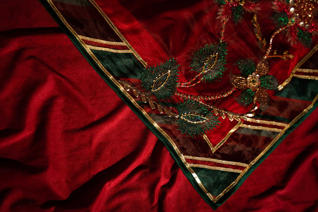 Shajar Shawl Detail View - Luxury Pakistani Shawl - shoppingkarado.com