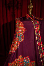 Vashah Mandala - Shawl - Hand Embroidered Raw Silk Shawl - Shopping Karado