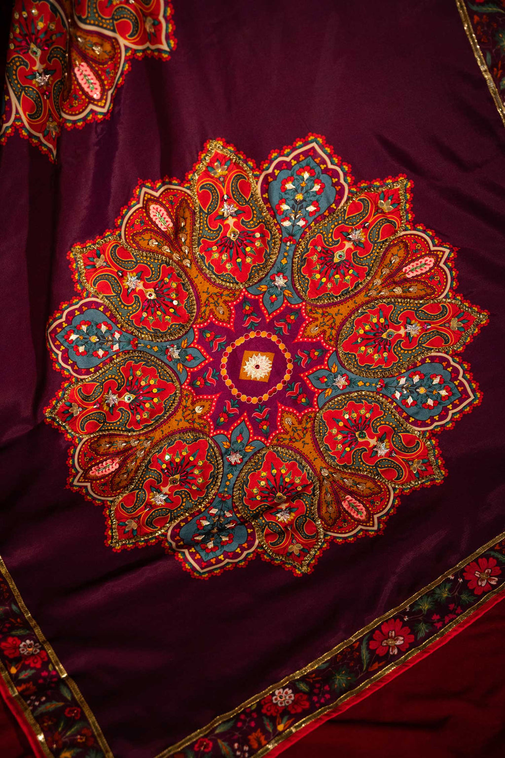Mandala - Shawl - Handcrafted Raw Silk Shawl by Vashah - Shopping Karado