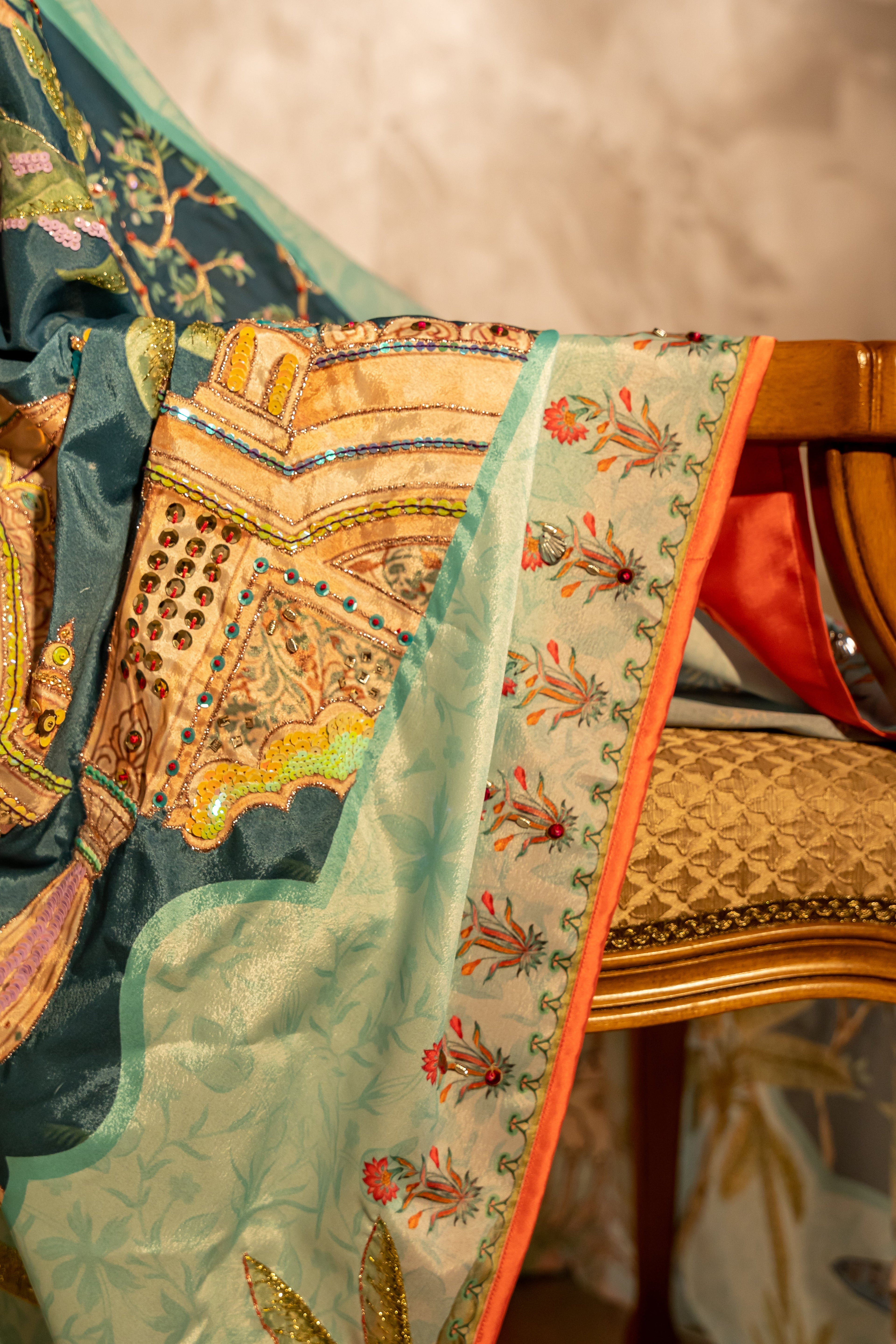 Shahjahan - Red Embroidered Luxury Shawl - Buy Online Pakistan