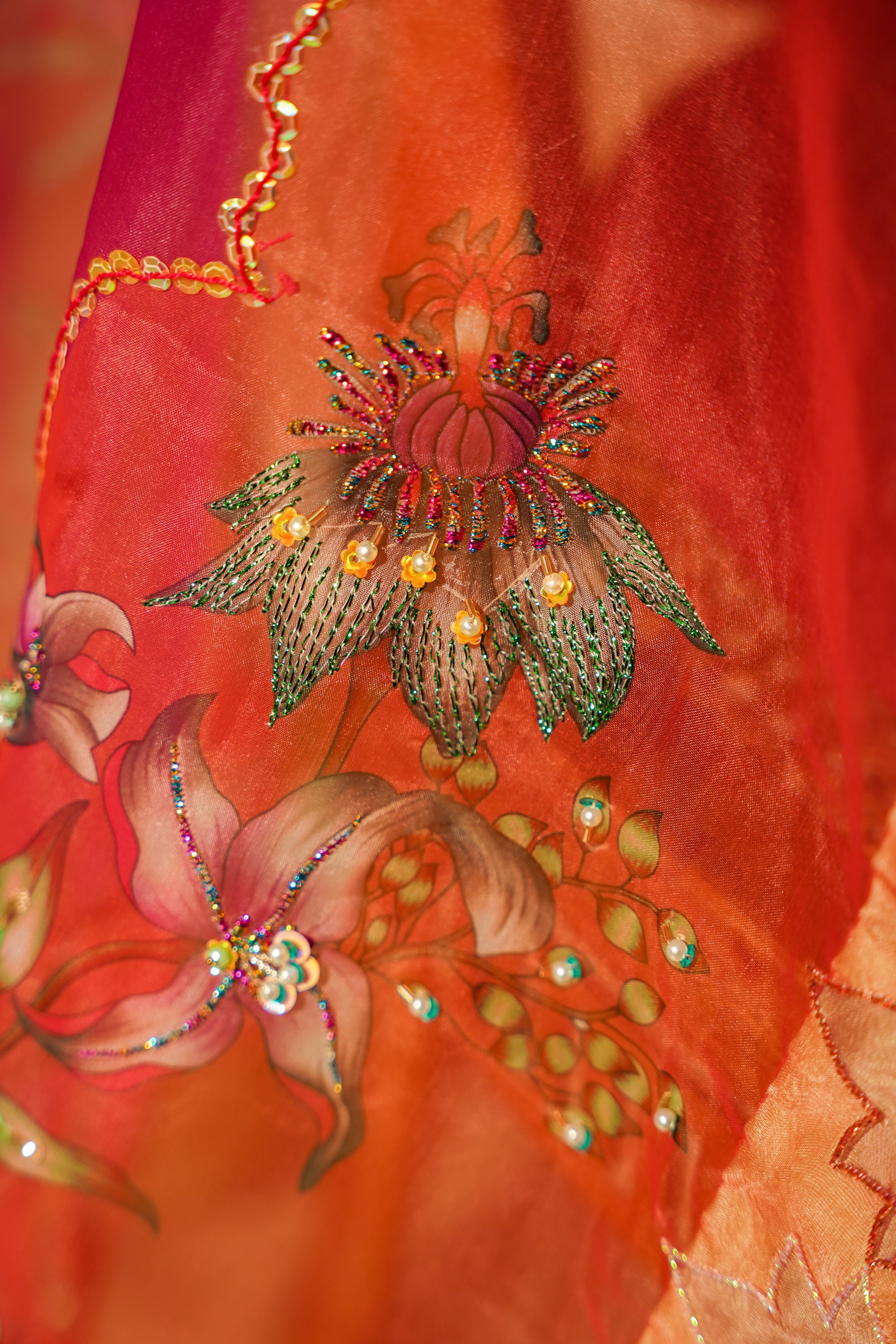 Gulbaan Shawl - Red Embroidered Luxury Shawl - Buy Online Pakistan