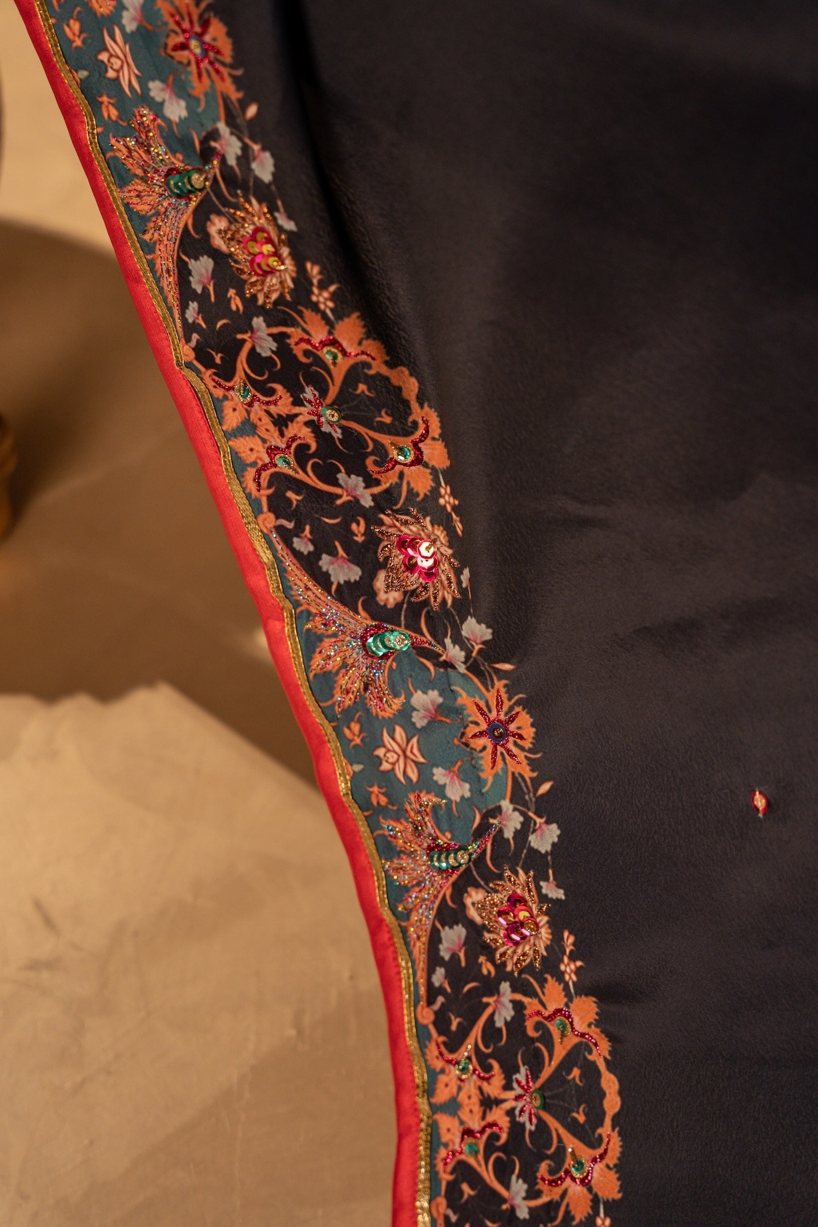 Chandni Raat Shawl - Handcrafted Raw Silk Shawl by Vashah - Shopping Karado