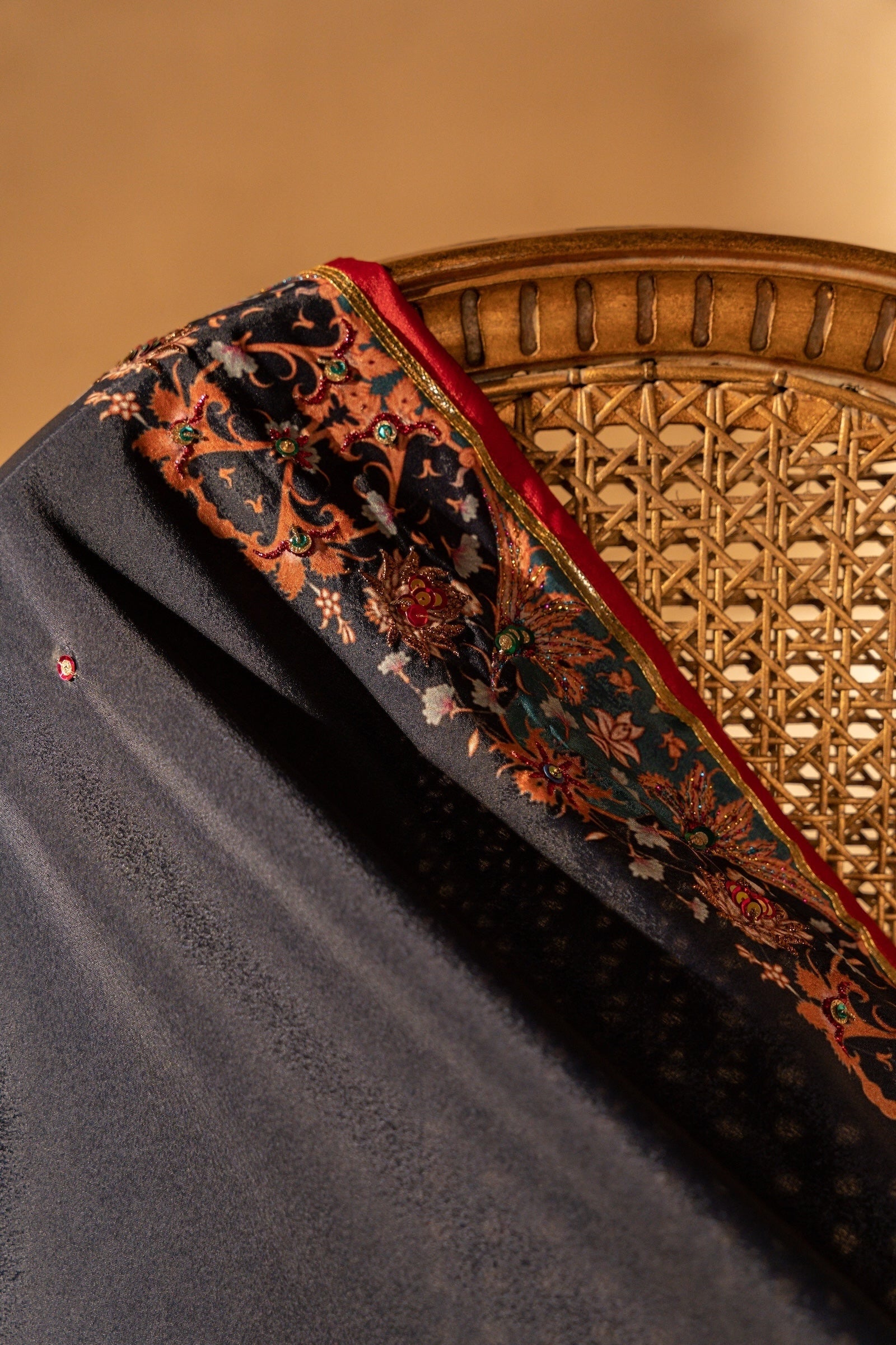 Chandni Raat Shawl - Red Embroidered Luxury Shawl - Buy Online Pakistan