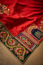 Bano - Shawl - Red Embroidered Luxury Shawl - Buy Online Pakistan