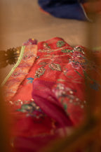 Vashah Gulbaan Shawl - Hand Embroidered Silk Shawl - Shopping Karado