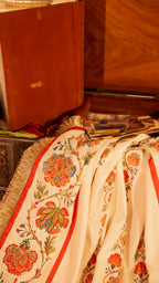 Vashah Amar - Hand Embroidered Raw Silk Shawl - Shopping Karado