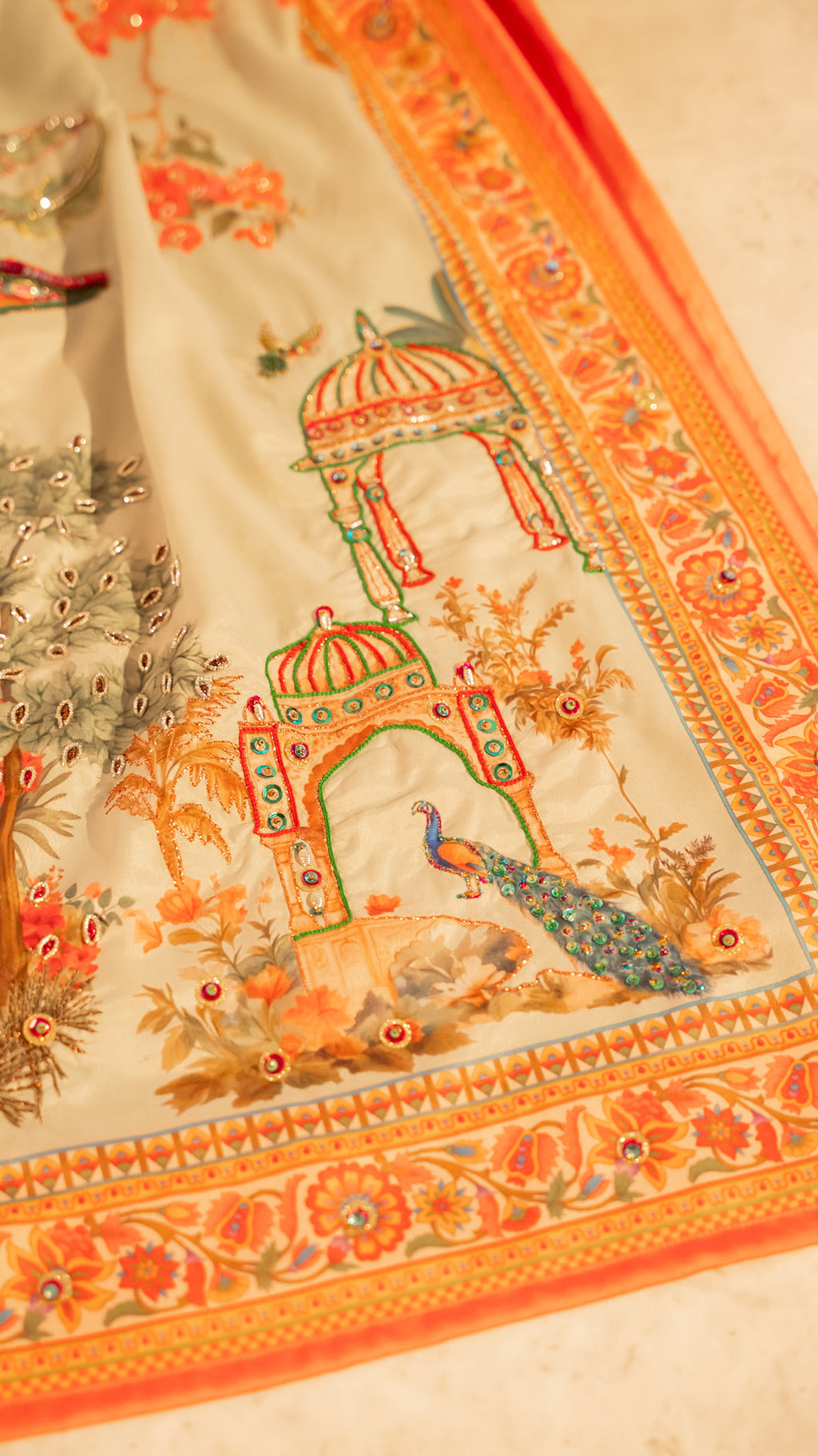 Mehraab - Red Embroidered Luxury Shawl - Buy Online Pakistan