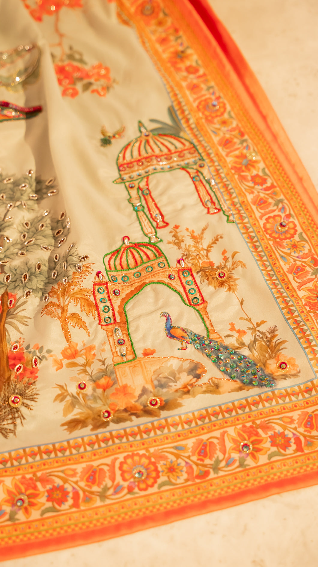 Mehraab - Red Embroidered Luxury Shawl - Buy Online Pakistan