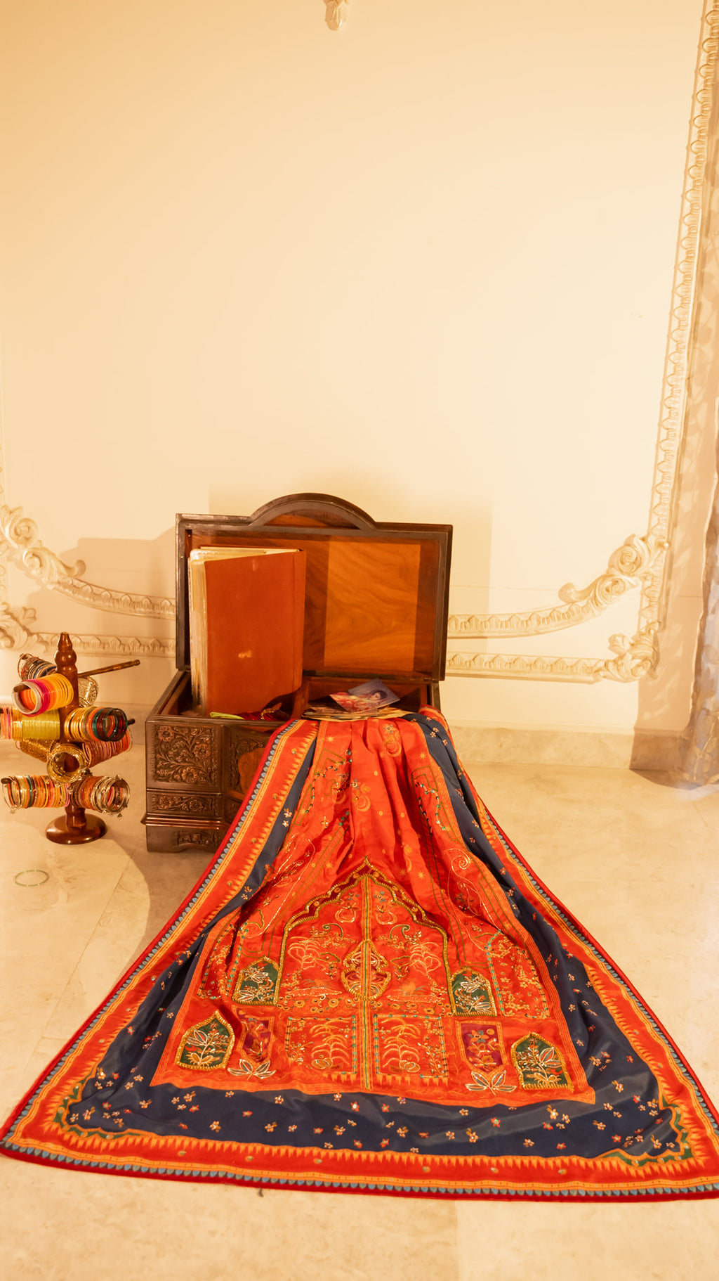 Saawan - Red Embroidered Luxury Shawl - Buy Online Pakistan
