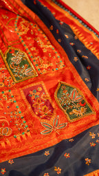 Vashah Saawan - Hand Embroidered Raw Silk Shawl - Shopping Karado