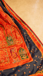 Vashah Saawan - Hand Embroidered Raw Silk Shawl - Shopping Karado