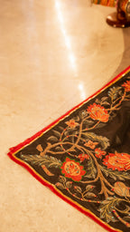 Vashah Bakht - Hand Embroidered Raw Silk Shawl - Shopping Karado