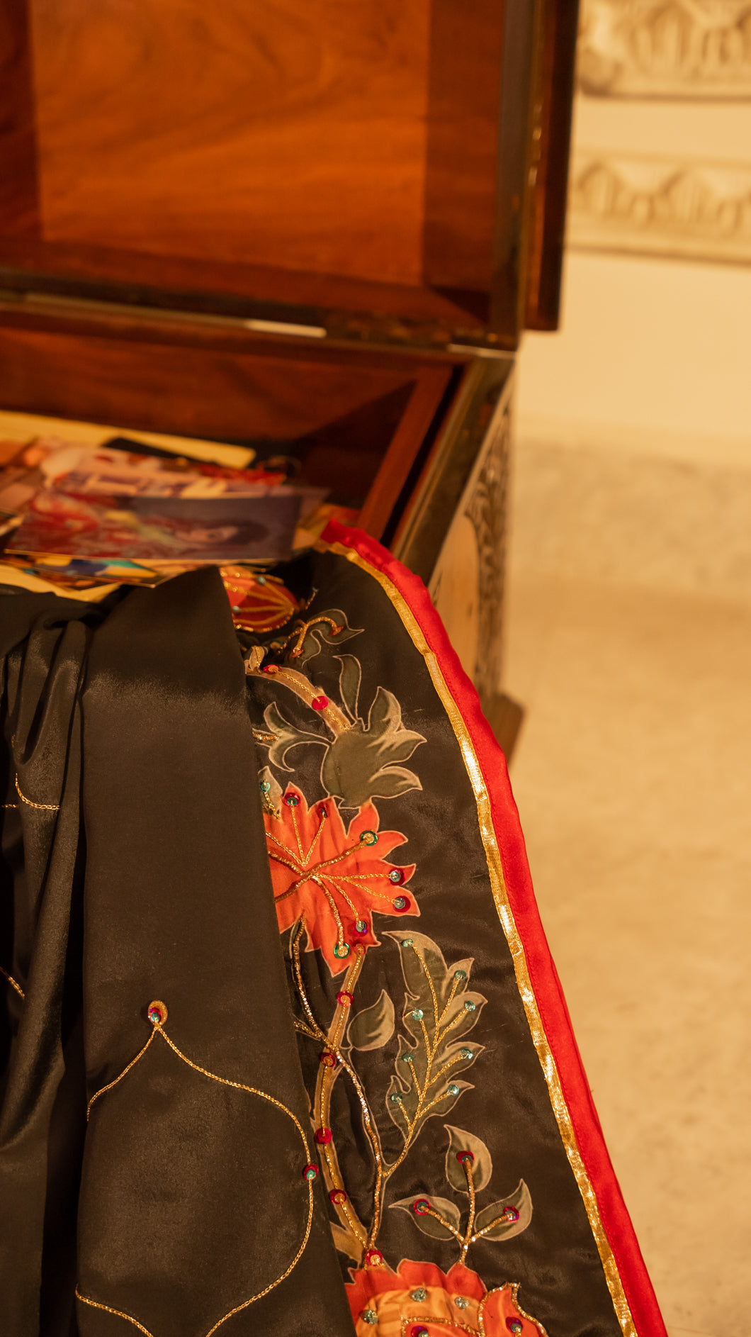 Bakht - Red Embroidered Luxury Shawl - Buy Online Pakistan