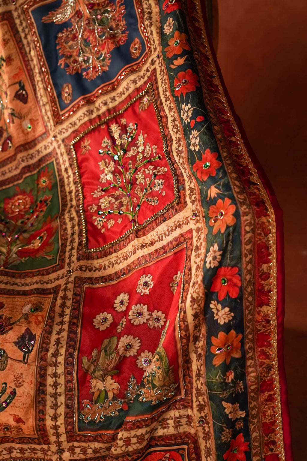 Gul Mohar - Handcrafted Raw Silk Shawl by Vashah - Shopping Karado