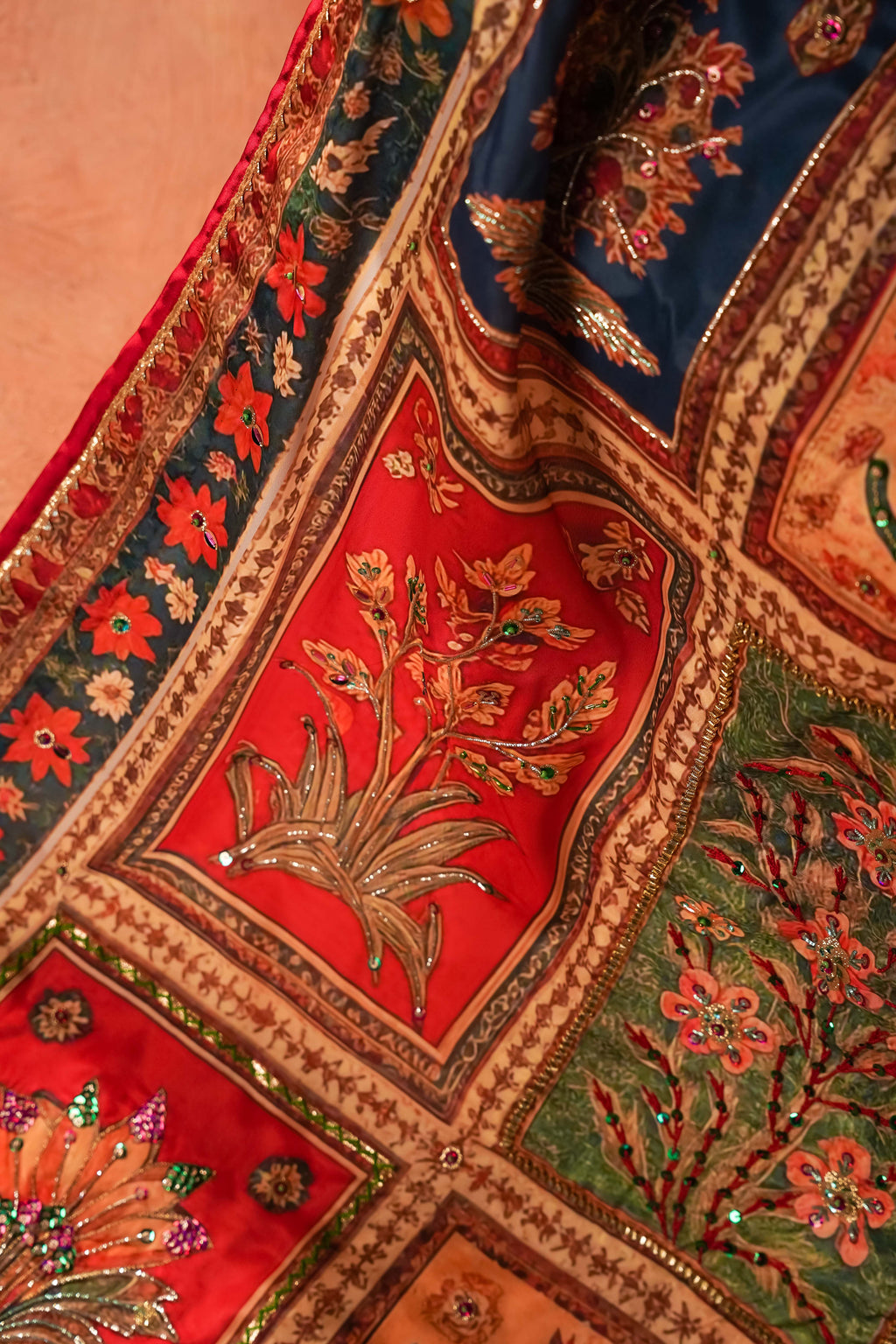 Gul Mohar - Handcrafted Raw Silk Shawl by Vashah - Shopping Karado