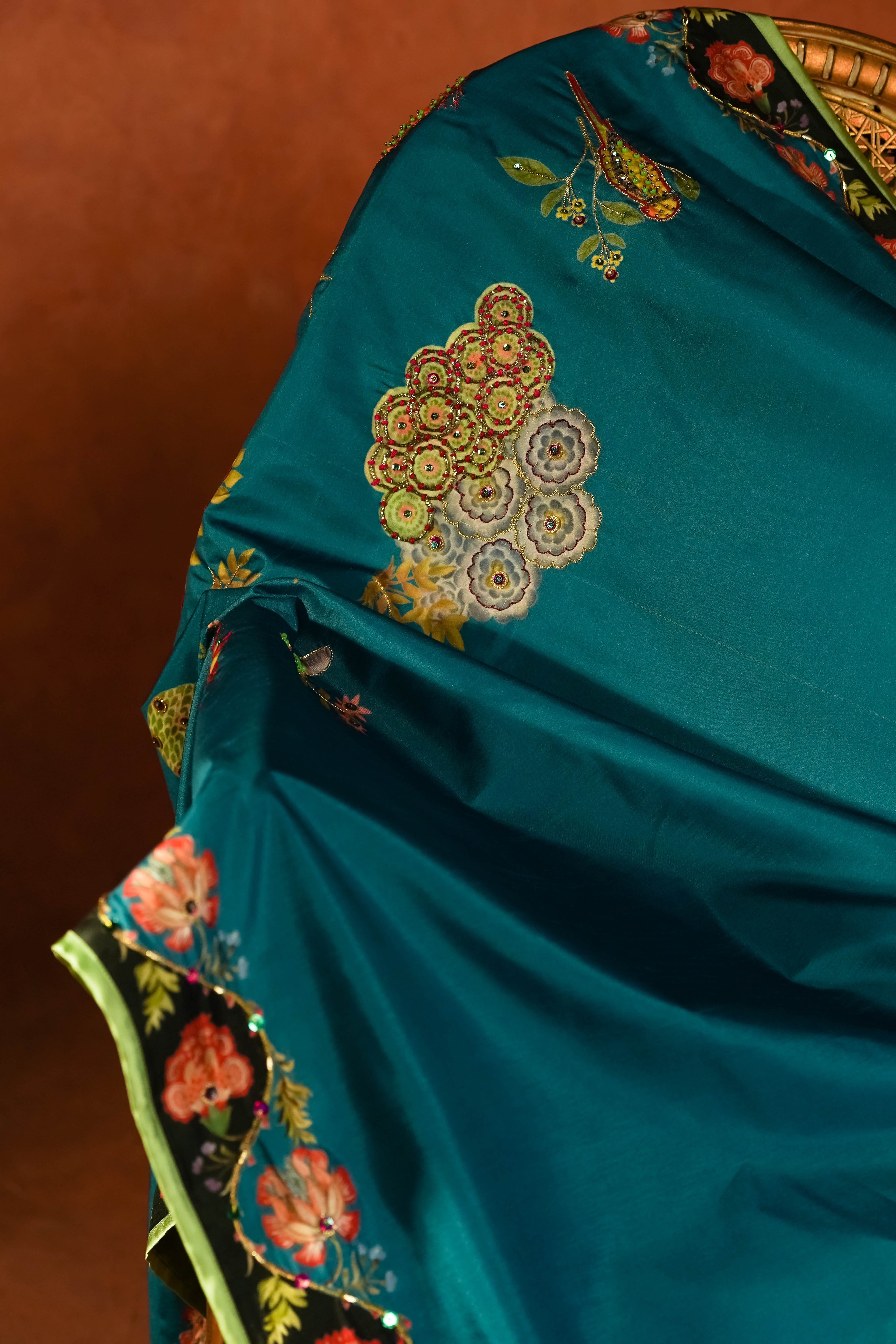 Chaman - Red Embroidered Luxury Shawl - Buy Online Pakistan