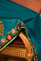 Vashah Chaman - Hand Embroidered Raw Silk Shawl - Shopping Karado