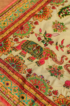 JHARONKA - Handcrafted Raw Silk Shawl by Vashah - Shopping Karado