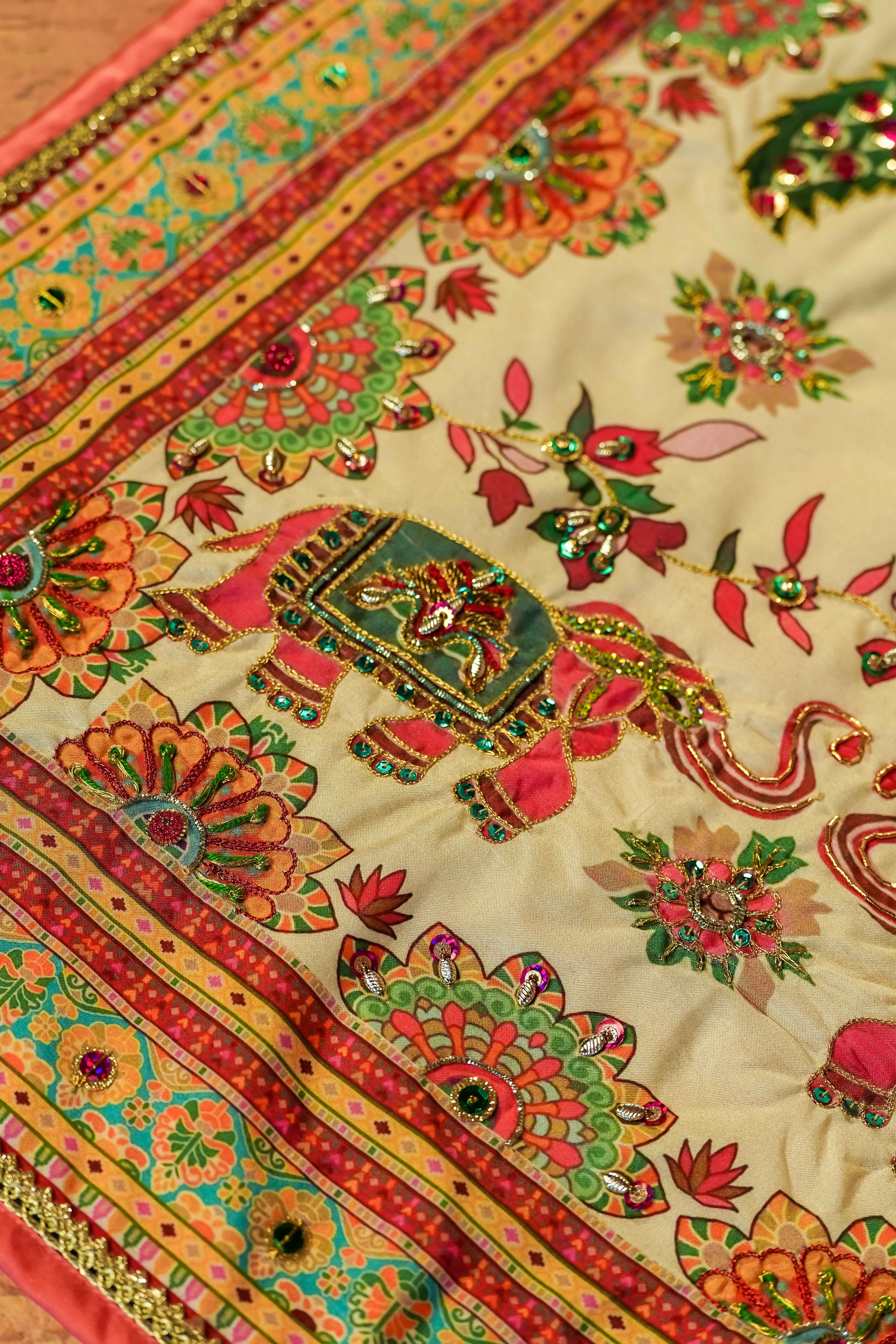 JHARONKA - Handcrafted Raw Silk Shawl by Vashah - Shopping Karado