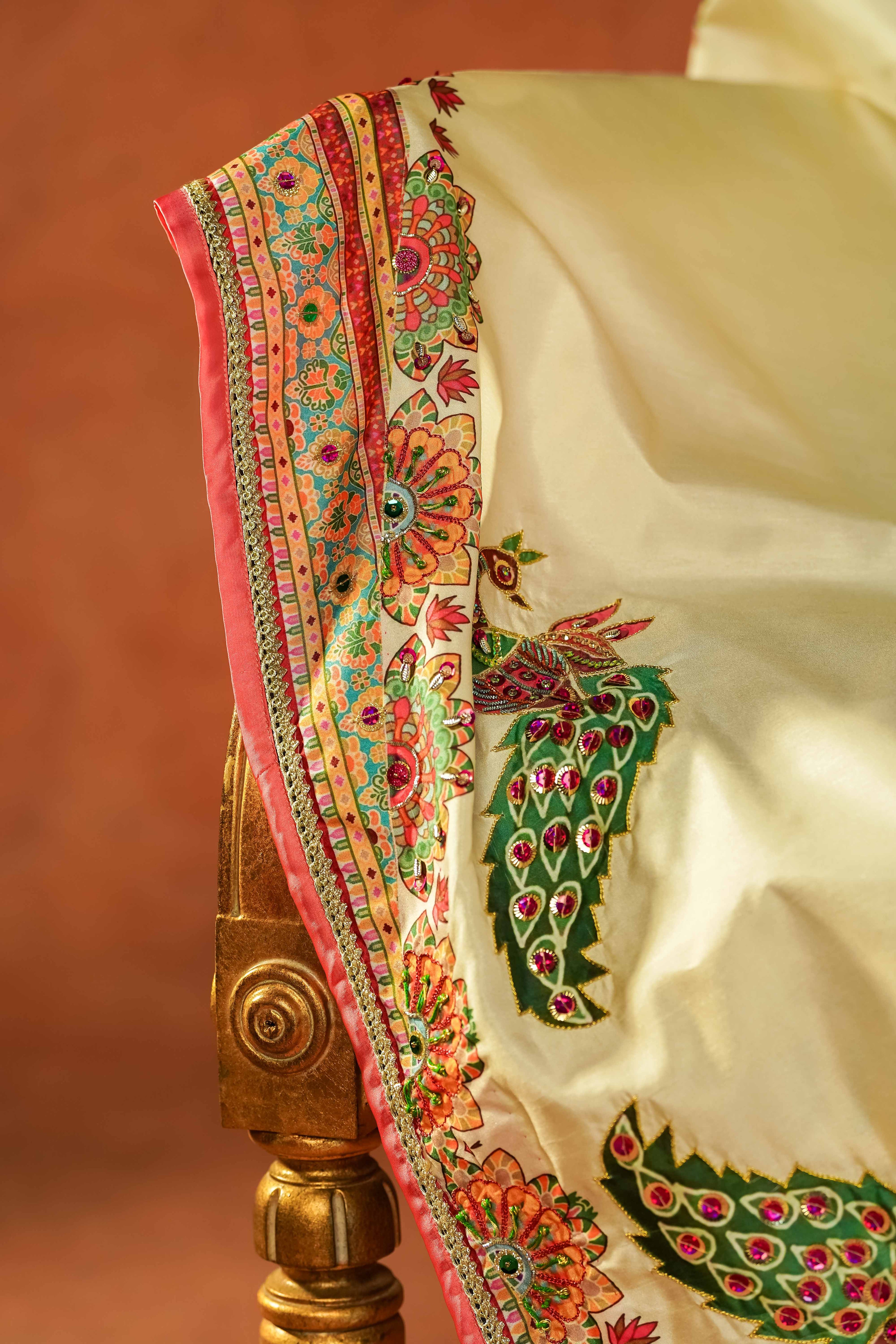JHARONKA - Red Embroidered Luxury Shawl - Buy Online Pakistan
