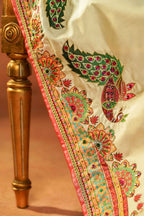 Vashah JHARONKA - Hand Embroidered Raw Silk Shawl - Shopping Karado