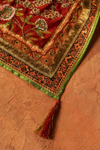 Vashah Laali - Hand Embroidered Raw Silk Shawl - Shopping Karado