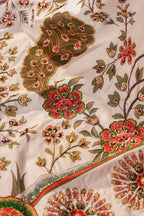 Tree of Life Detail View - Luxury Pakistani Shawl - shoppingkarado.com