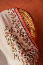Tree of Life - Red Embroidered Luxury Shawl - Buy Online Pakistan