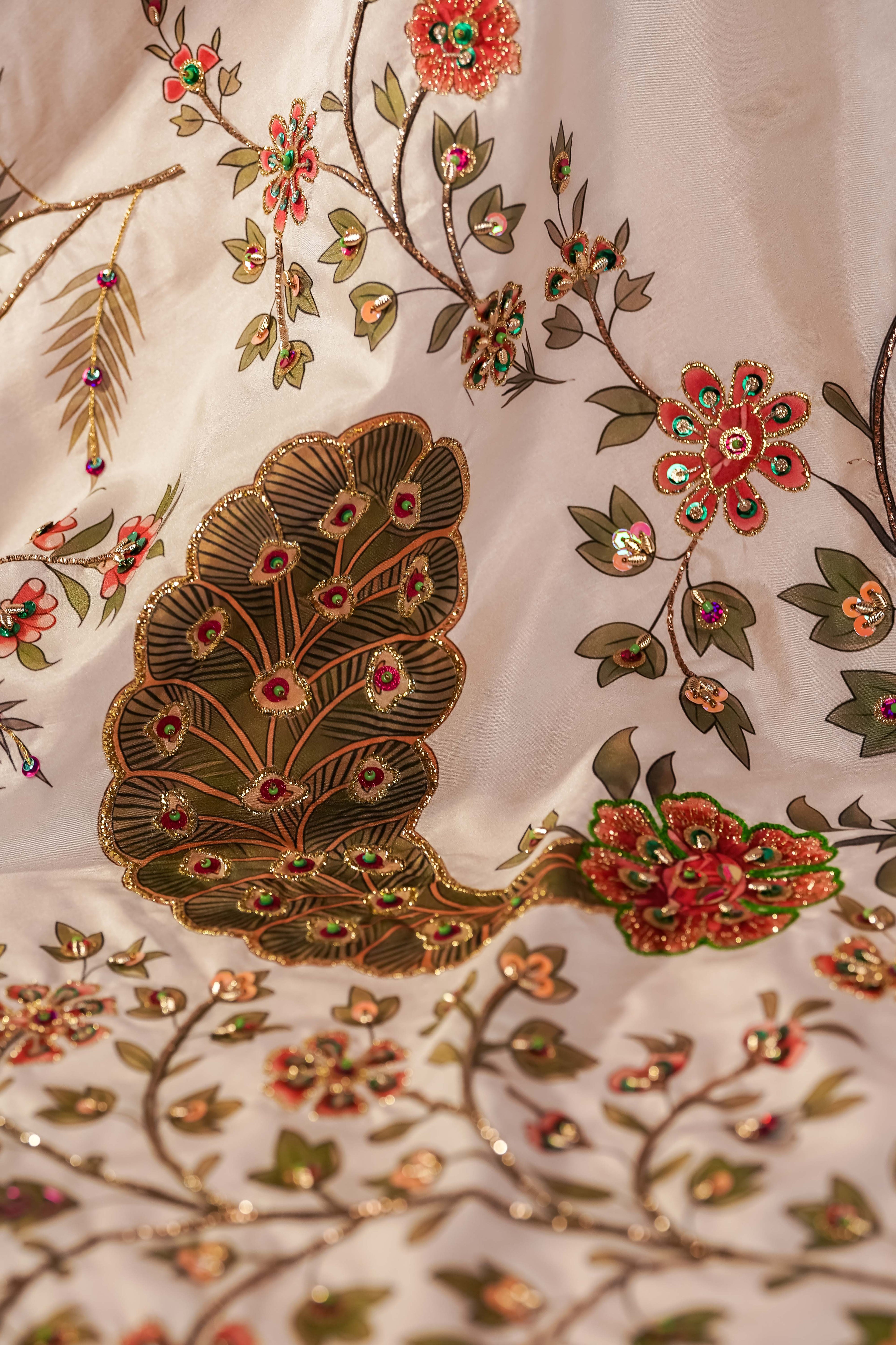 Tree of Life - Handcrafted Raw Silk Shawl by Vashah - Shopping Karado