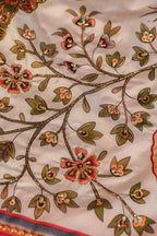 Vashah Tree of Life - Hand Embroidered Raw Silk Shawl - Shopping Karado