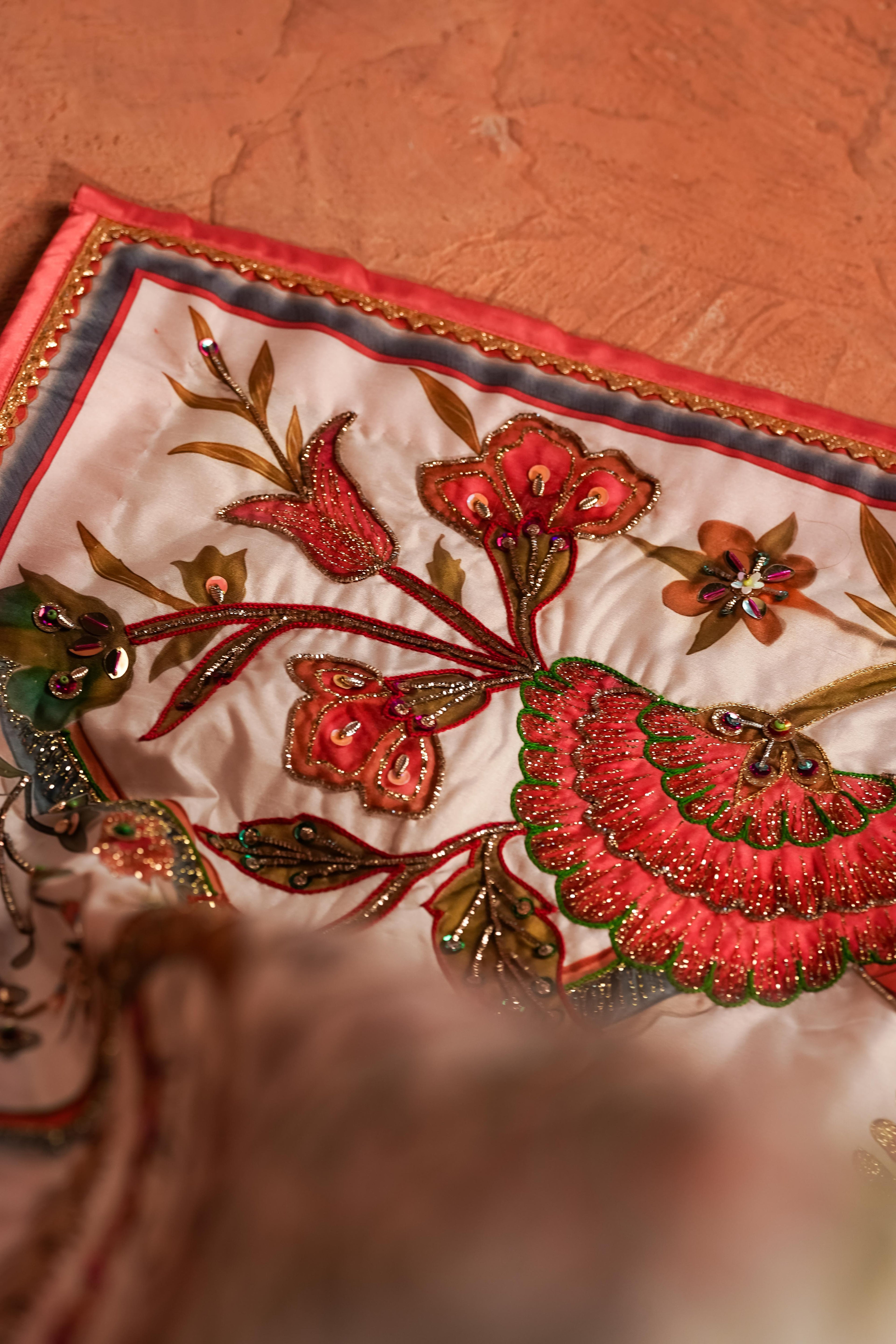 Tree of Life - Handcrafted Raw Silk Shawl by Vashah - Shopping Karado