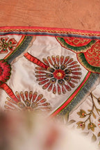 Tree of Life - Red Embroidered Luxury Shawl - Buy Online Pakistan