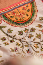Vashah Tree of Life - Hand Embroidered Raw Silk Shawl - Shopping Karado