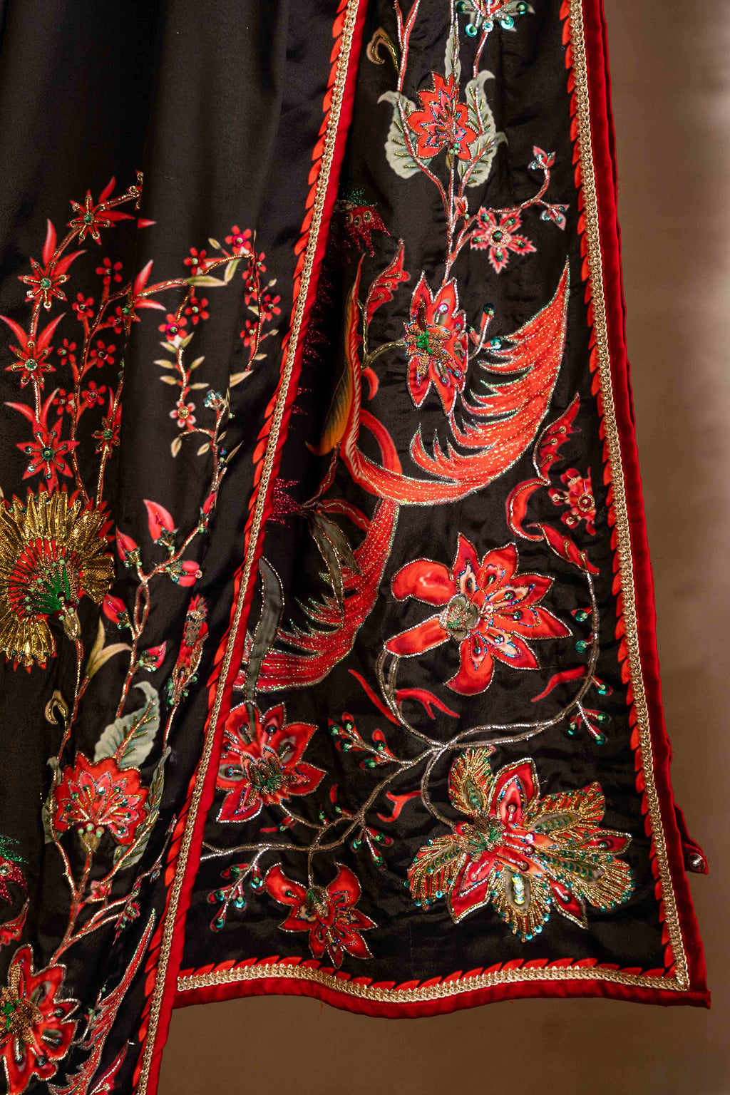 Sitara - Red Embroidered Luxury Shawl - Buy Online Pakistan