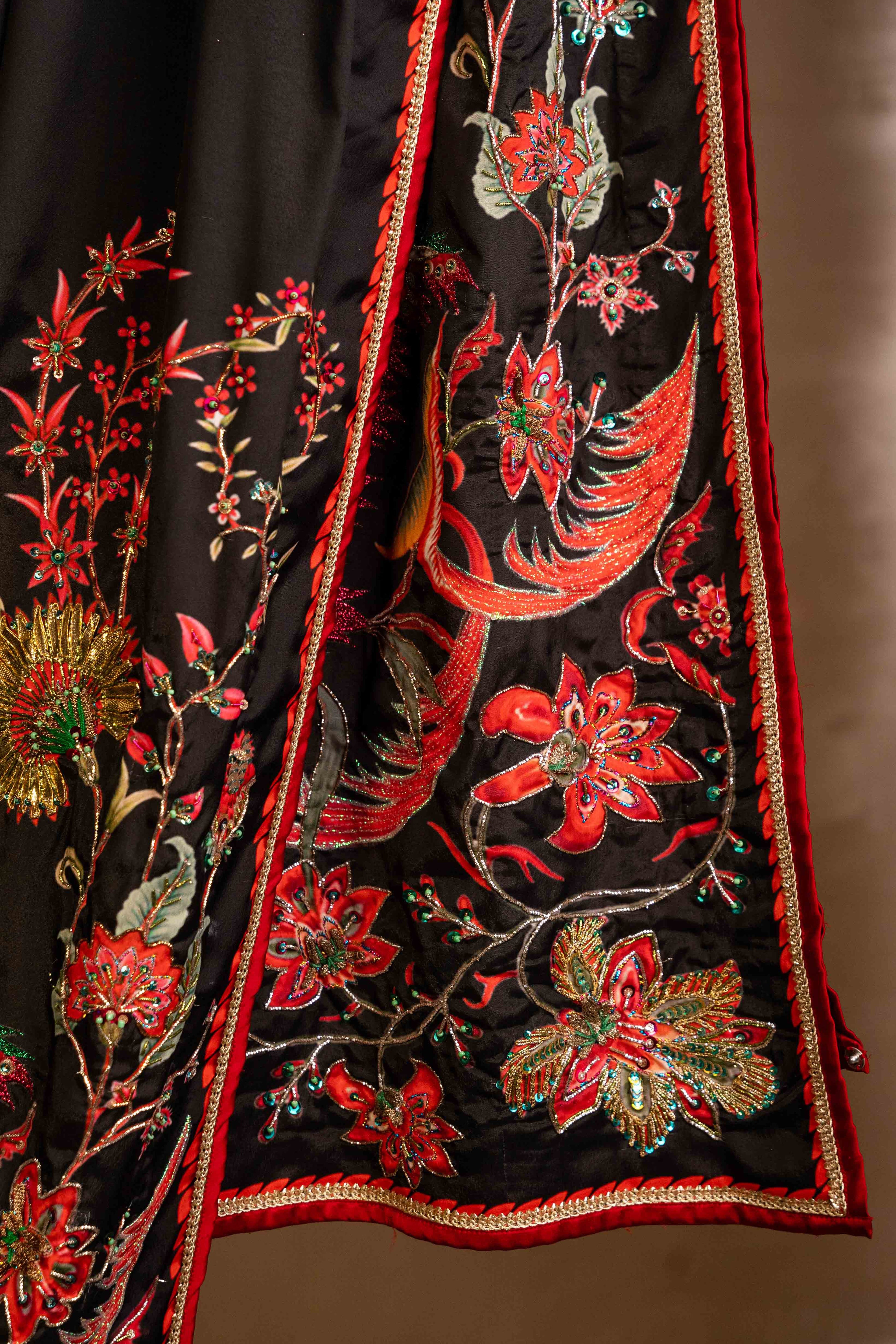 Sitara - Red Embroidered Luxury Shawl - Buy Online Pakistan