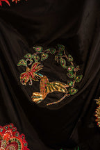 Vashah Sitara - Hand Embroidered Raw Silk Shawl - Shopping Karado