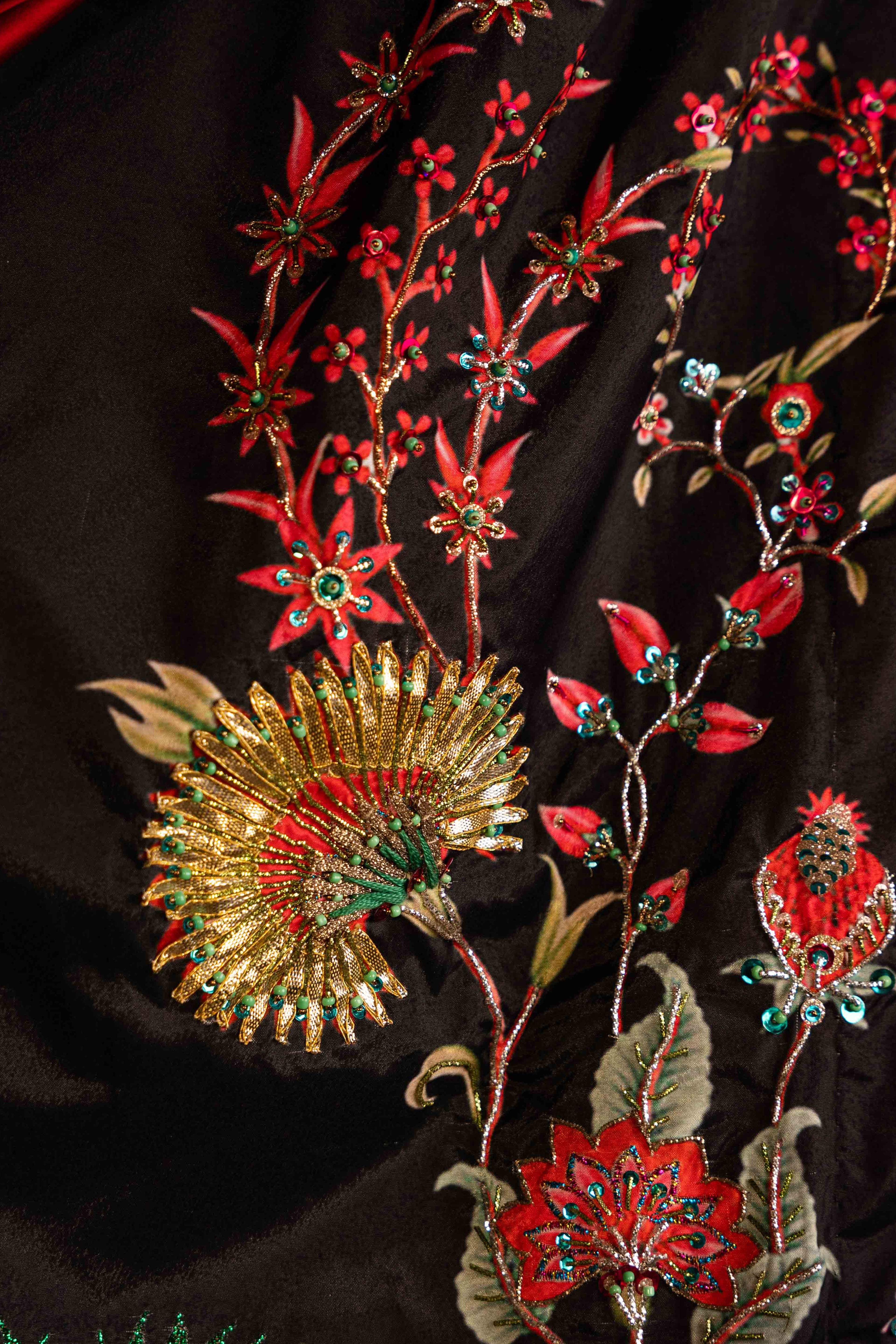 Sitara - Red Embroidered Luxury Shawl - Buy Online Pakistan